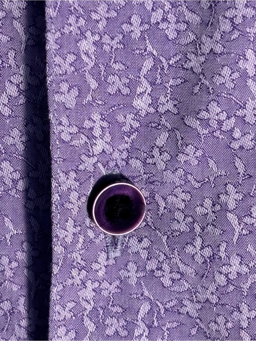 Robert Graham Button Down Shirt Mens XL Purple Floral Long Sleeve Flip Cuff - Picture 4 of 10